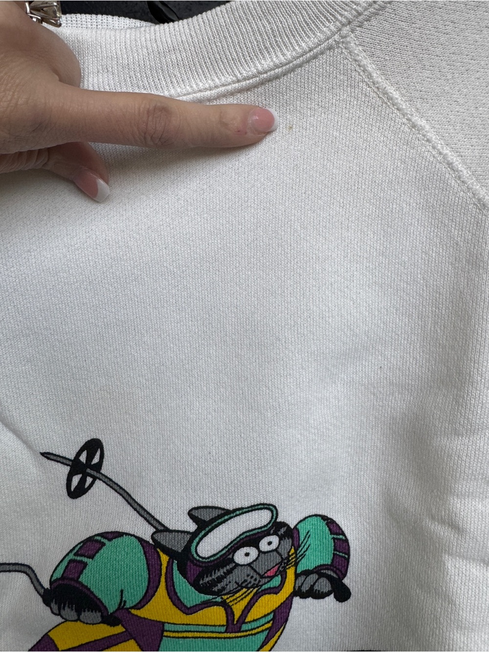 Vintage 70s Rare Large Crazy Shirts Hawaii B. Kliban Ski Cat Sweatshirt - Picture 8 of 13